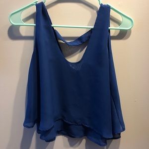 Blue tank top that flows